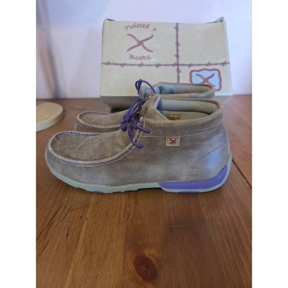 Twisted X Womens Chukka Driving Moccasins Size 11 In Bomber Brown Leather NWT!!! - Picture 4 of 8